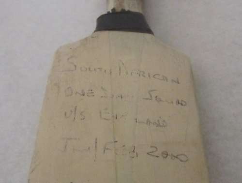 Signed Mini-Cricket Bat - SA Squad vs England Feb 2000 - Cronje, Kallis, Pollock etc