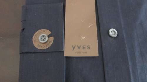 XL  (Size 43/44) Long Sleeve Mens Lounge Shirt - Dark Blue - Yves - BNWT