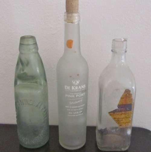3 Vintage Bottles for one bid - Soda, Ink and Port