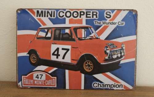 Retro Mini Cooper S Sign - The Wunder Car