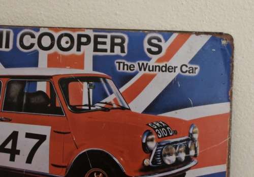 Retro Mini Cooper S Sign - The Wunder Car