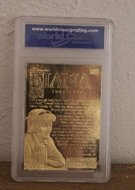 1997 PRINCESS DIANA 23K GOLD CARD SCULPTURED - GRADED GEM-MINT 10