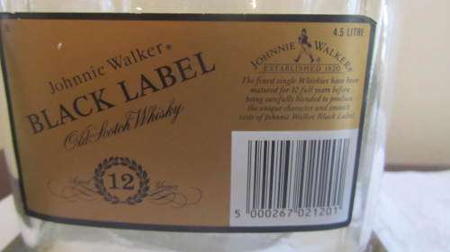 Johnnie Walker Black Label - EMPTY 4,5L Bottle on a Stand