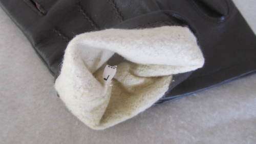 Ladies Brown Leather Gloves - size L