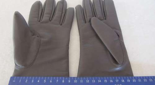 Ladies Brown Leather Gloves - size L