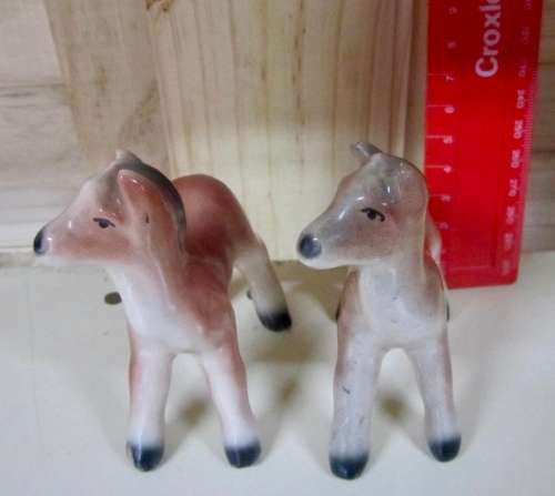 Set of 2 Small Ceramic Horse / Pony Figurines