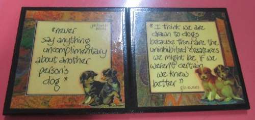 Set of 6 Amulet Handcrafted Dog Coasters in Box