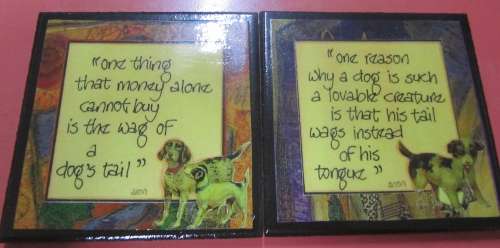 Set of 6 Amulet Handcrafted Dog Coasters in Box