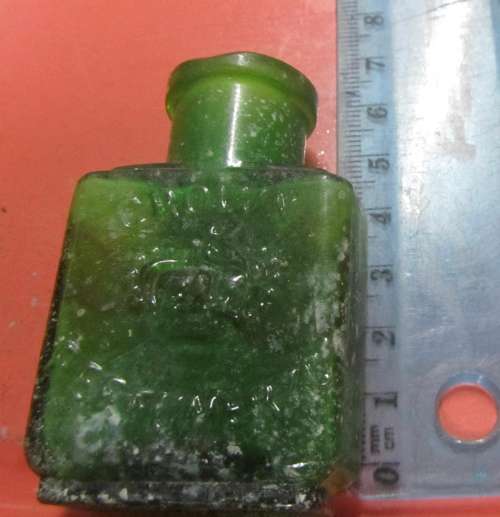 6 Small Vintage Glass Bottles - Bovril, Crown Perfumery, Heynes Mathew Ltd etc
