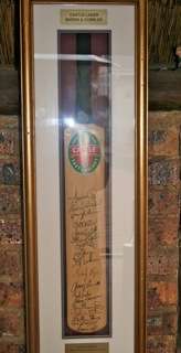 FRAMED - Autographed Cricket Bat - South African 1999 World Cup Squad