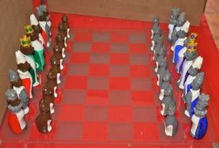 Hand made, hand painted Chess Set - CATS