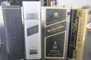 Johnnie Walker Black Label - 4 Different Empty Tins - 1 BID