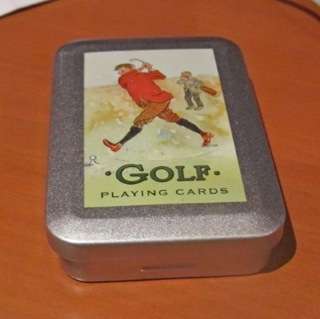 Golf playing cards - metal tin