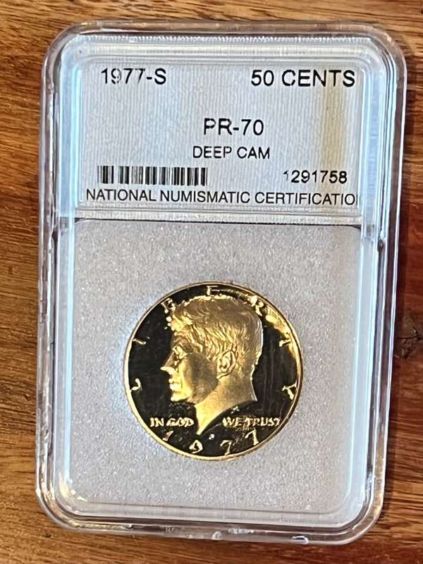 1977 Graded Proof-70 Kennedy Half Dollar, 50 Cents