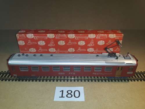 HAG for Marklin - 3 rail AC - Swiss dining car with Pantograph and Marklin Relex Couplers "HO"