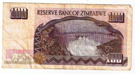 Zimbabwe One Hundred Dollars 1995 F