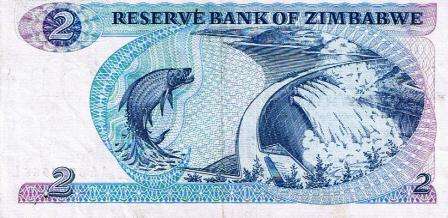 Zimbabwe Two Dollar Bank Note 1983 F