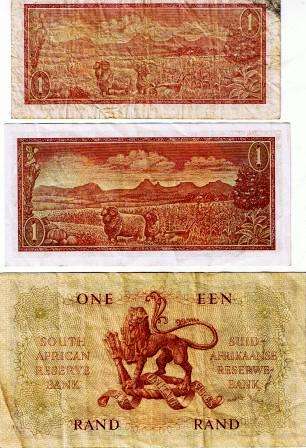 South Africa One Rand Bank Notes set VF