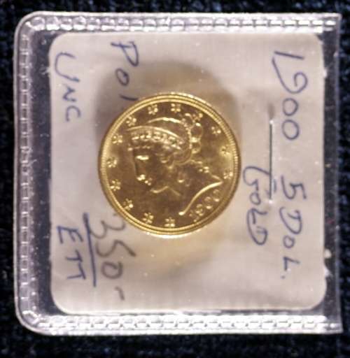 1900 USA Gold $5 UNC