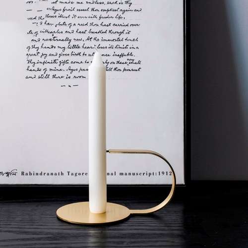 Gold Brass Candle Holder