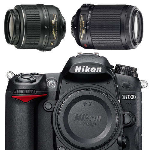 NEW Nikon D7000 Twin Lens 18-55mm VR & 55-200mm VR 1 Year Warranty + Gift