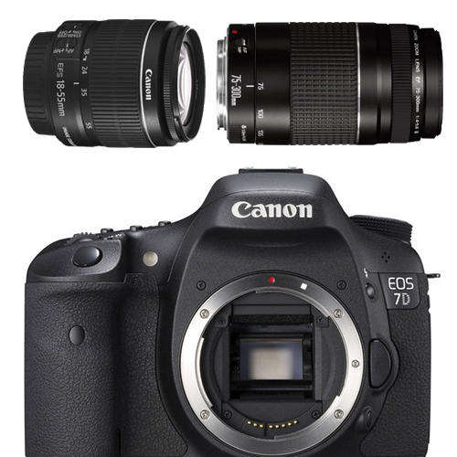 Canon EOS 7D Twin Lens Kit 18-55mm & 75-300mm III 18MP DSLR