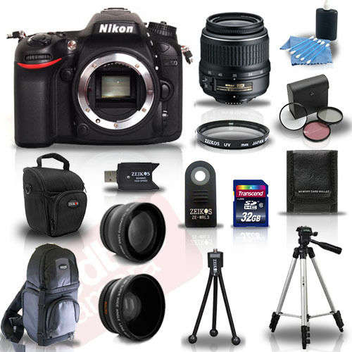Nikon D3200 Digital SLR Camera + 3 Lens: 18-55mm VR NIKKOR Lens +32GB Bundle