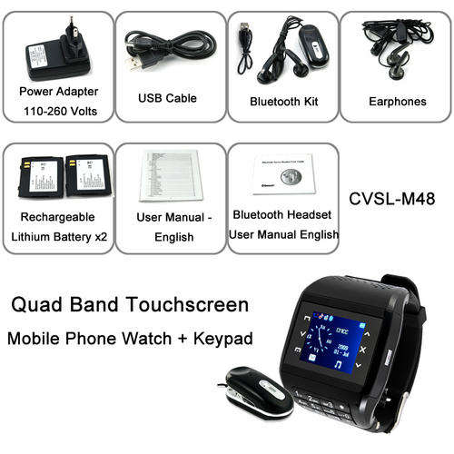 Jaguar - Quad Band Touchscreen Mobile Phone Watch + Keypad