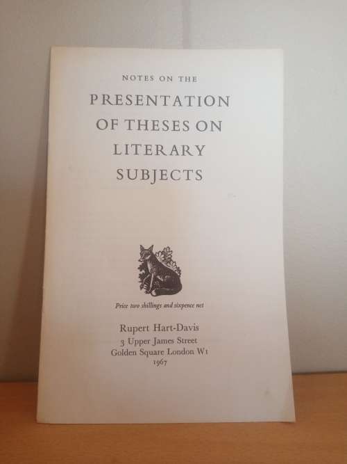 Notes on the Presentation of Theses on Literary Subjects