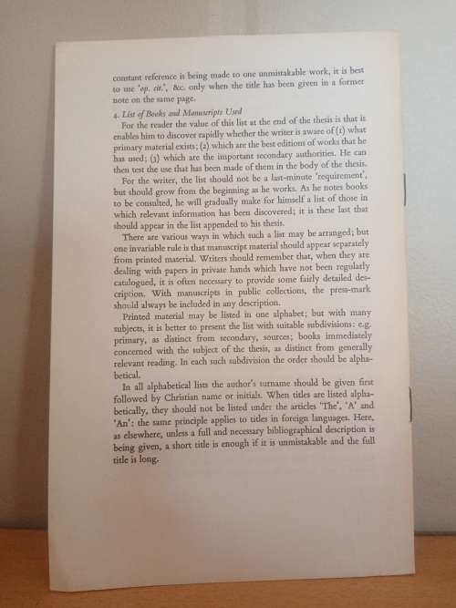 Notes on the Presentation of Theses on Literary Subjects