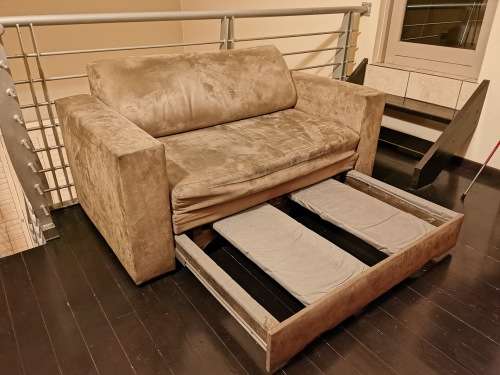 Suede Sleeper Couch