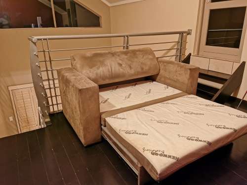 Suede Sleeper Couch