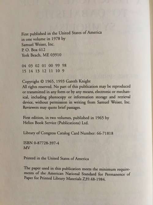 A Practical Guide To Qabalistic Symbolism. Vol I & II - Gareth Knight. Hard Cover.