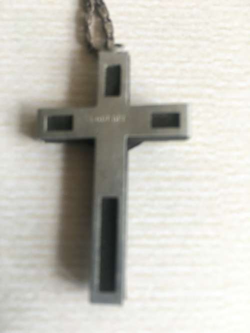 VINTAGE CRUCIFIX (LOURDES) ON OLD EUROPEAN SILVER (835) CHAIN.QUALITY NECKLACE.  EXCELLENT CONDITION