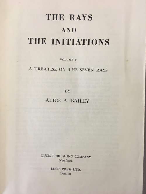 THE RAYS and THE INITIATIONS - FIRST EDITION 1960 by Alice A Bailey Vol 5...   (2in1) Hard Cover.