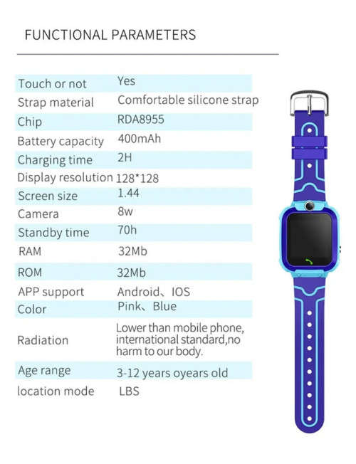 Kids GPS smartwatch with SIM Card for calls