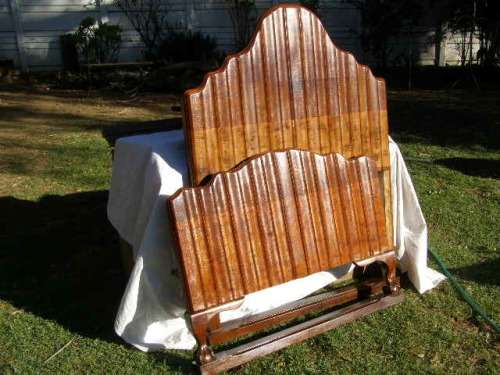 Vintage Imbuia Ball and Claw Single Beds (2)