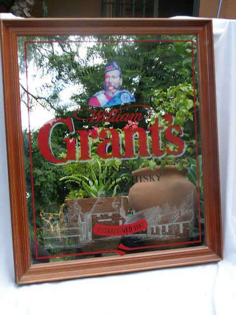 FAB MAN CAVE GIFT! GRANTS WHISKY MIRROR