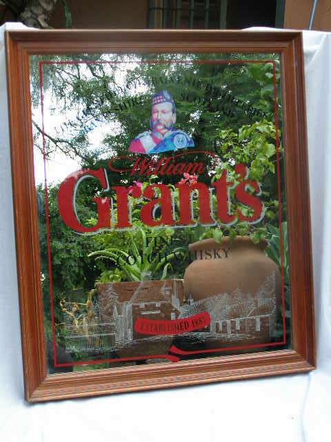 FAB MAN CAVE GIFT! GRANTS WHISKY MIRROR