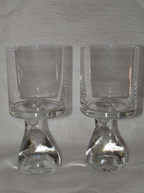 RARE PAIR OF JOE COLOMBO - C J RIEDEL SMOKE GLASSES ASSIMETRICO MID CENTURY
