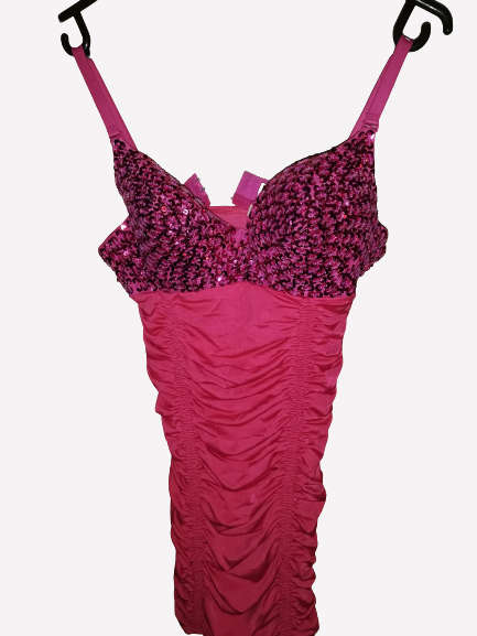 Pink elegant sequins bodycon dress