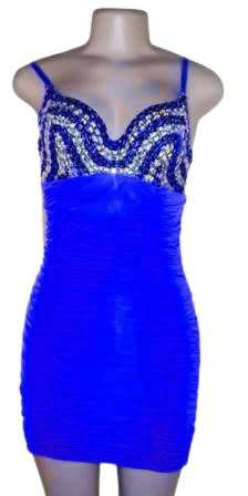 Royal Blue elegant sequins bodycon dress