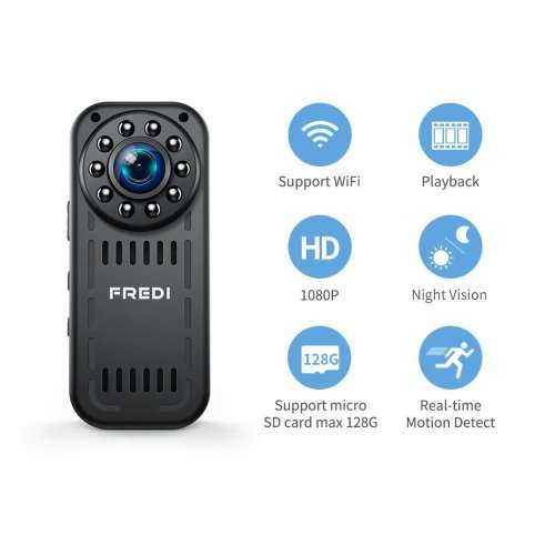 FREDI Hidden Mini Camera Spy Mini Camera 1080p HD mini wireless camera ip camera for iPhone/Android