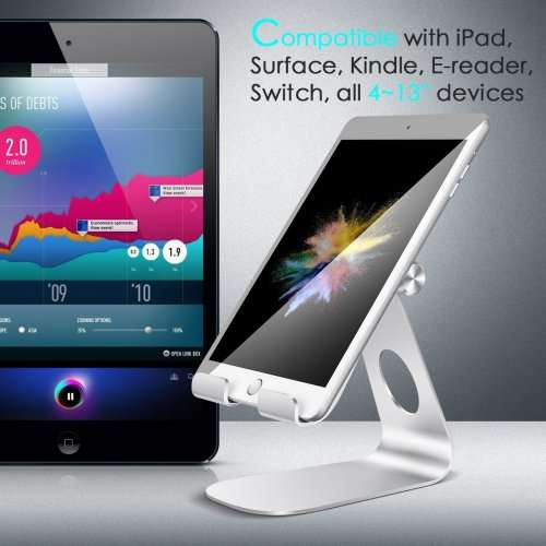 Tablet Stand Adjustable, Lamicall iPad Stand : Desktop Stand Holder Dock for new iPad 2017 Pro 9.7,
