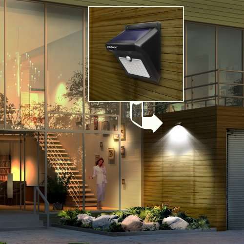 ZOOKKI Solar Lights Outdoor 28 LED, Super Bright Motion Sensor Wall Lights Outside Solar Powered