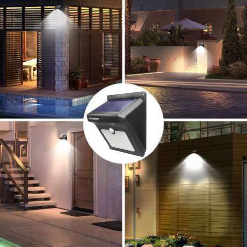 ZOOKKI Solar Lights Outdoor 28 LED, Super Bright Motion Sensor Wall Lights Outside Solar Powered