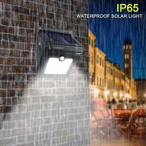 ZOOKKI Solar Lights Outdoor 28 LED, Super Bright Motion Sensor Wall Lights Outside Solar Powered