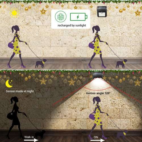 ZOOKKI Solar Lights Outdoor 28 LED, Super Bright Motion Sensor Wall Lights Outside Solar Powered