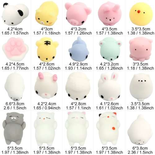 Mochi Squishy Toys, Satkago Squishies 20 Pcs Mini Squishies Squishys Mochi Animals Stress Toys Panda