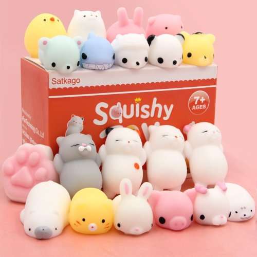 Mochi Squishy Toys, Satkago Squishies 20 Pcs Mini Squishies Squishys Mochi Animals Stress Toys Panda